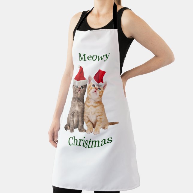 Funny Meowy Christmas Weihnachtsmänner Schürze (InSitu)