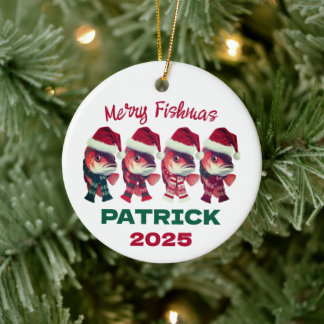 Funny MerFishmas Weihnachtsfischen Keramik Ornament