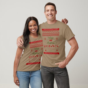 Funny Merguly Ugly Weihnachts Sweater Red Matching T-Shirt