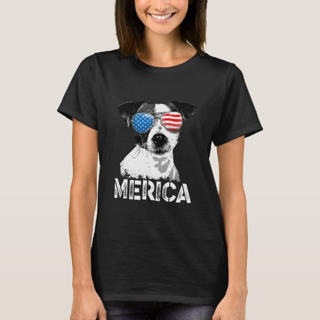 Funny Merica Jack Russell Terrier T-Shirt (Vorderseite)