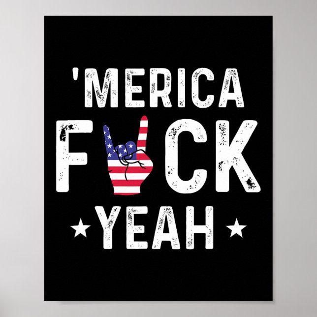 Funny Merica Yeah 4. Juli Poster (Vorne)