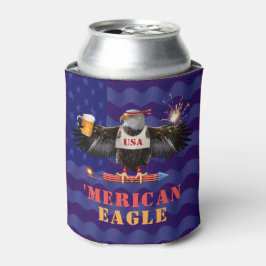 Funny Merican Eagle 4. Juli Bier und Feuerwerk Dosenkühler