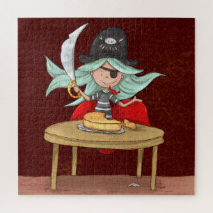 Funny Mermaid Pirate Cutting Käse Illustration