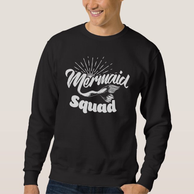 Funny Mermaid Squad für Kinder Frauen Coole Nymph Sweatshirt (Vorderseite)
