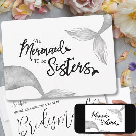 Funny Mermaid zu Sisters Schwarz-weißer Vorschlag Einladung
