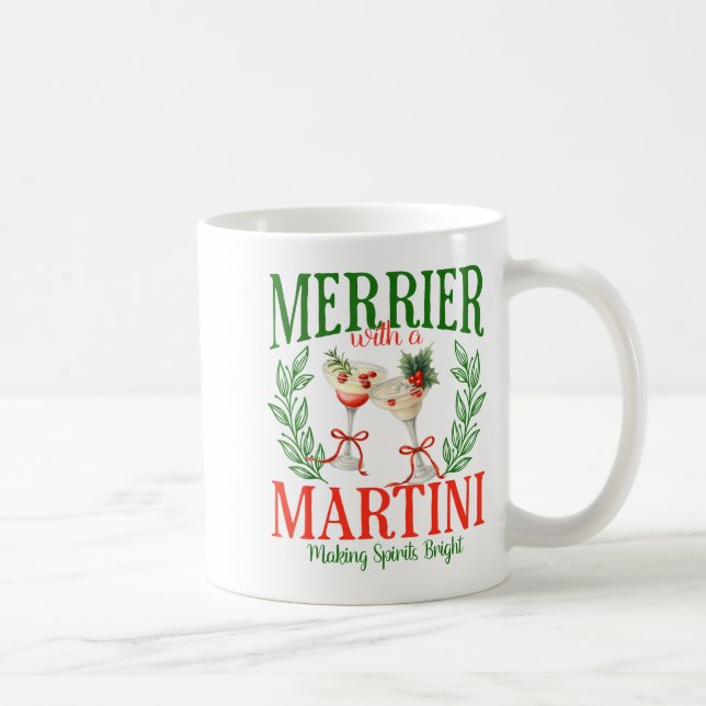 Funny Merrier With A Martini Bachelorette Merry Ch Kaffeetasse (Rechts)