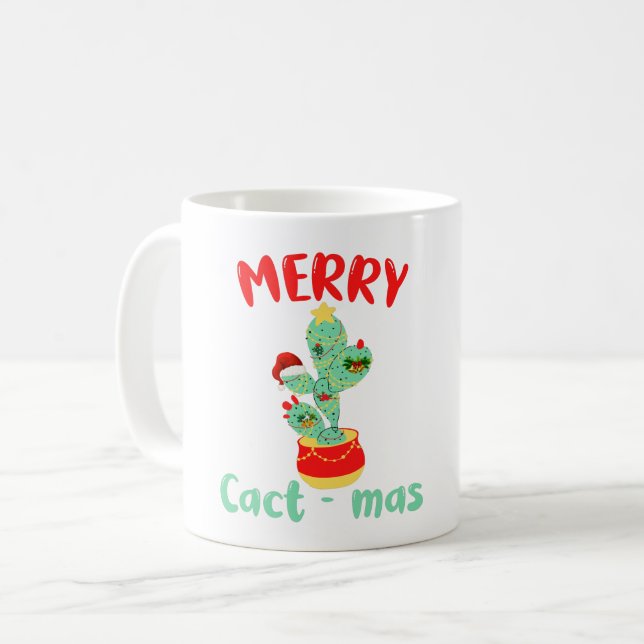 FUNNY MERRY CACTMAS - CHRISTMAS FUN KAFFEETASSE (Vorderseite Links)