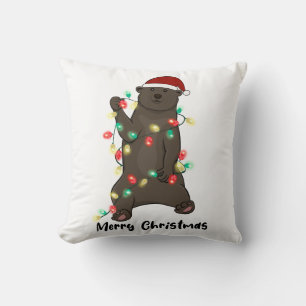 Funny Merry Christmas Bear Kissen