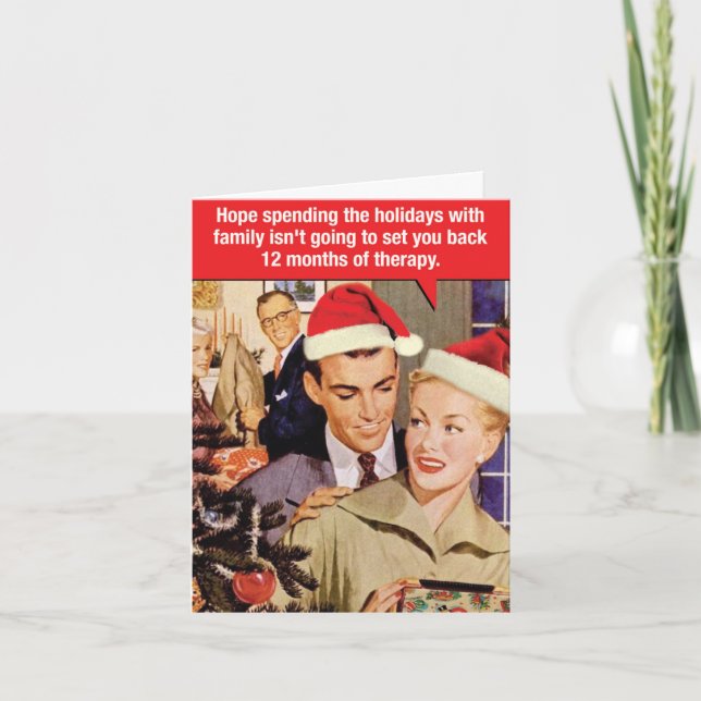 Funny Merry Christmas Card - 12 Monate Therapie Karte (Vorderseite)