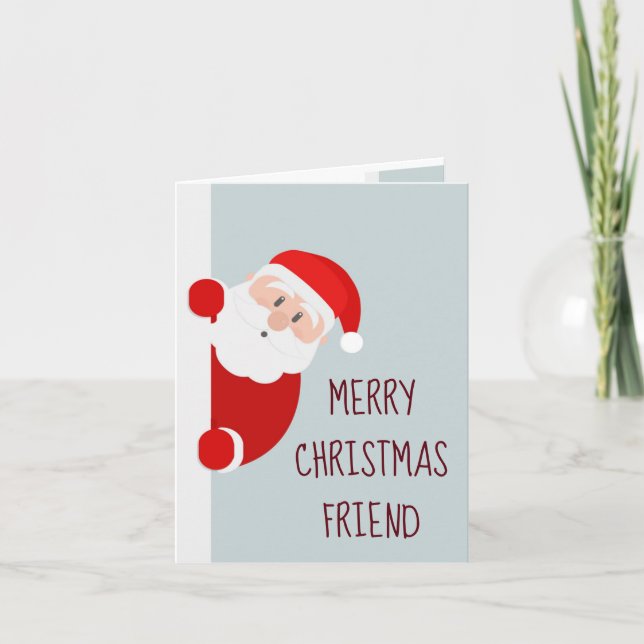 Funny Merry Christmas Card Friend Santa Karte (Vorderseite)