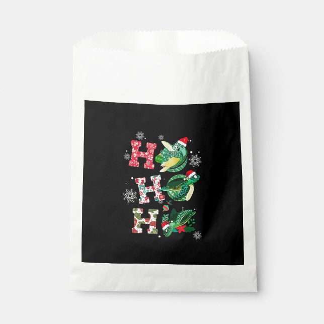 Funny Merry Christmas HO HO HO HO Turtle Santa Geschenktütchen (Vorderseite)