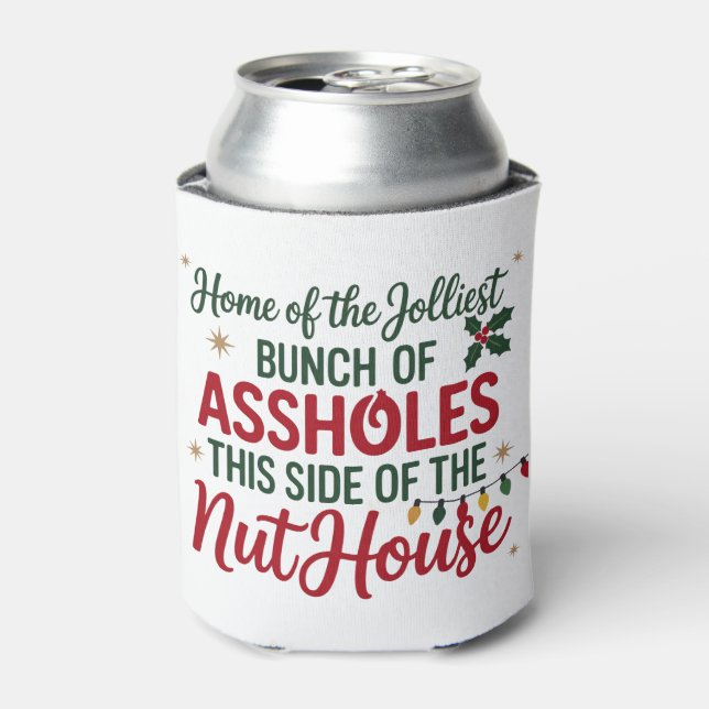 Funny Merry Christmas Home of the Jolliest Xmas Dosenkühler (Kanne Vorderseite)