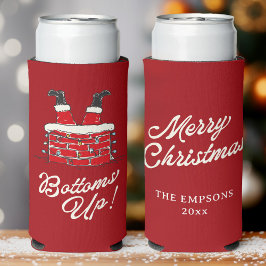 Funny Merry Christmas Santa Bottoms Up Friendmas Selters Dosenkühler