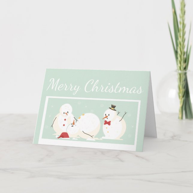 Funny Merry Christmas Snowman Spaß Karte (Vorderseite)
