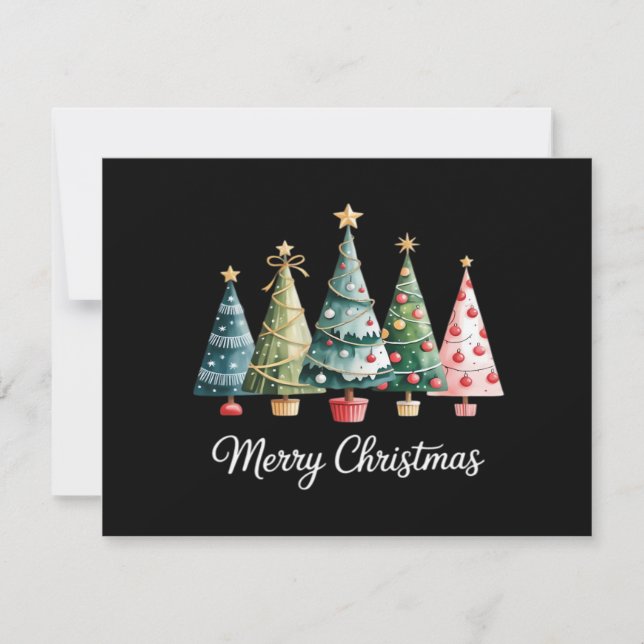 Funny Merry Christmas Trees Bow Santa Family Essen (Vorderseite)