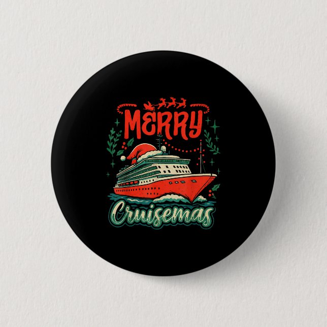 Funny Merry Cruisemas Holiday Cruise Vacation  Button (Vorderseite)