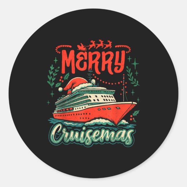 Funny Merry Cruisemas Holiday Cruise Vacation  Runder Aufkleber (Vorderseite)
