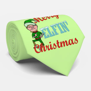 Funny Merry Elfin Christmas Bah Humbug Krawatte