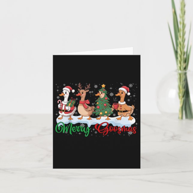 Funny Merry Goosemas Christmas Duck Albern Goose M Karte (Vorderseite)