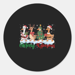 Funny Merry Goosemas Christmas Duck Albern Goose M Runder Aufkleber