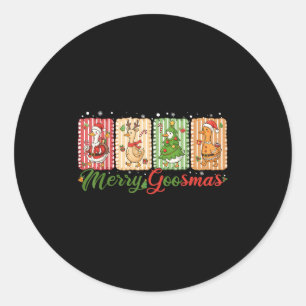 Funny Merry Goosemas Christmas Duck Albern Goose M Runder Aufkleber