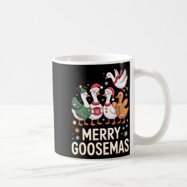 Funny Merry Goosemas Christmas Xmas Goose Family H Kaffeetasse (Rechts)