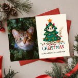 Funny Merry Meowy Weihnachts-Foto Karte<br><div class="desc">Weihnachten froh und hell</div>