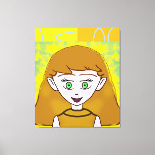 Funny Merry Retro Yellow Orange Geometric Leinwanddruck