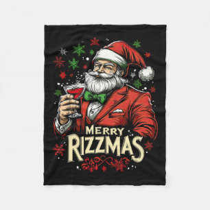 Funny Merry Rizzmas Weihnachten Fleecedecke
