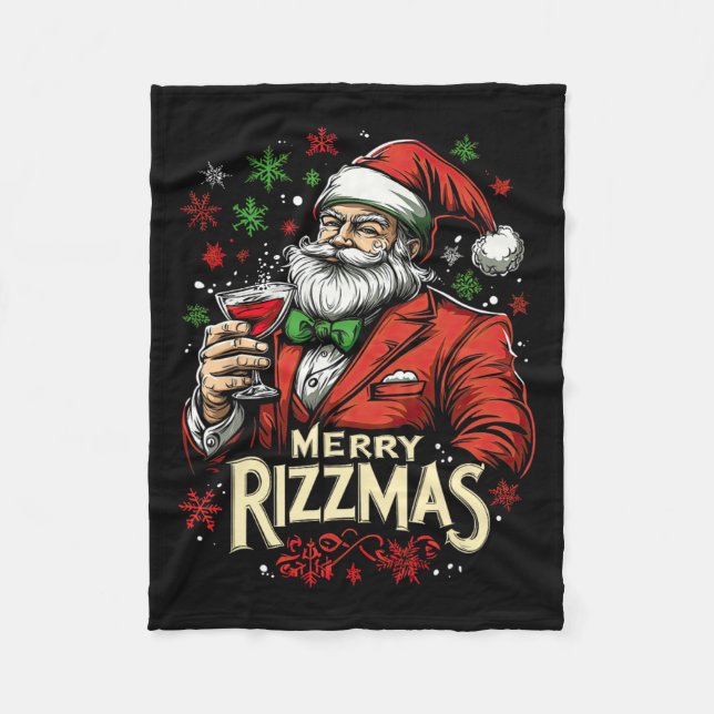 Funny Merry Rizzmas Weihnachten Fleecedecke (Vorderseite)