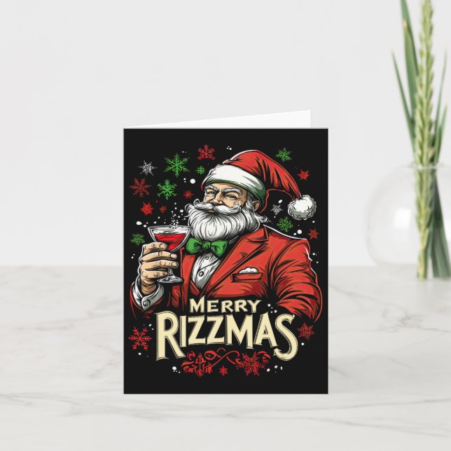 Funny Merry Rizzmas Weihnachten Karte (Vorderseite)