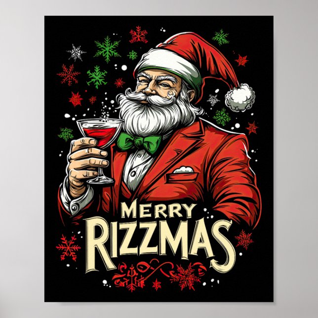 Funny Merry Rizzmas Weihnachten Poster (Vorne)