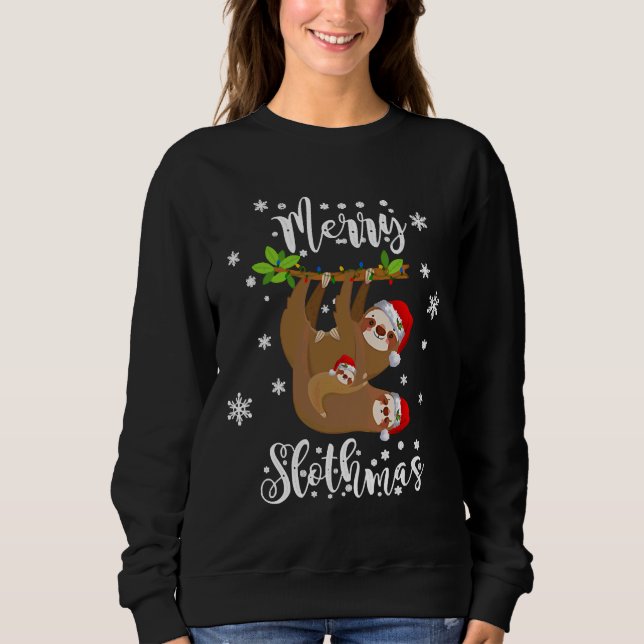 Funny Merry Slothmas Christmas Sloth Sweatshirt (Vorderseite)