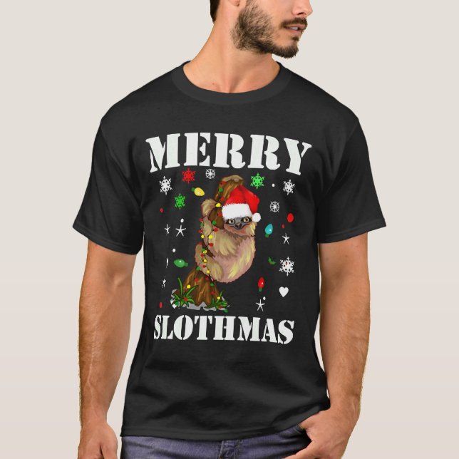 Funny Merry Slothmas Funny Sloth T-Shirt (Vorderseite)