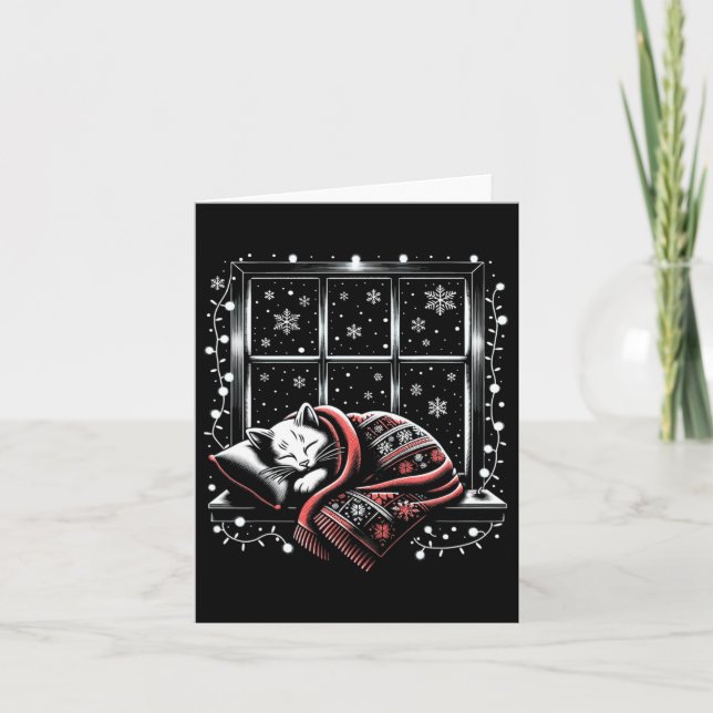 Funny Merry Xmas Cat Geschenke für Katze Mama Frau Karte (Vorderseite)