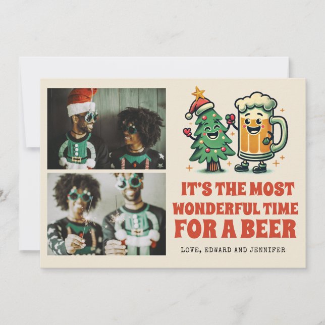 Funny Merry Xmas Groovy Foto Weihnachten Karte (Vorderseite)