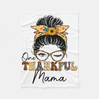 Funny Messy Bun One Thankful Mama Herbst Herbst al Fleecedecke