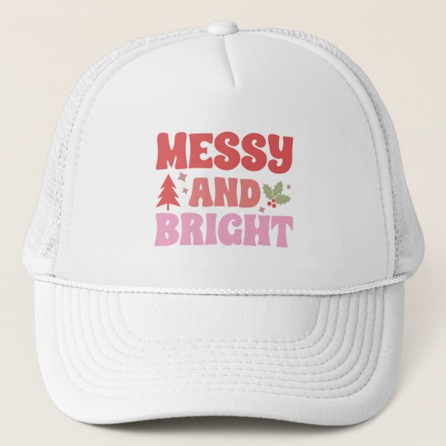Funny Messy und helle Weihnachten Truckerkappe (Vorderseite)