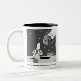 Funny Meteor Hitting Earth Desaster Zweifarbige Tasse