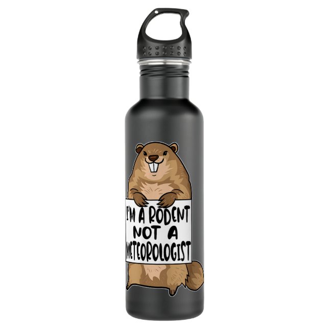 Funny Meteorology Zitat - Groundhog Day Spaß Edelstahlflasche (Vorderseite)