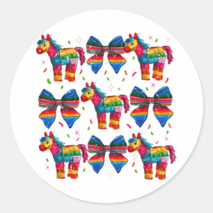 Funny Mexic Coquette Bow Pinata Cinco De Mayo Le Runder Aufkleber