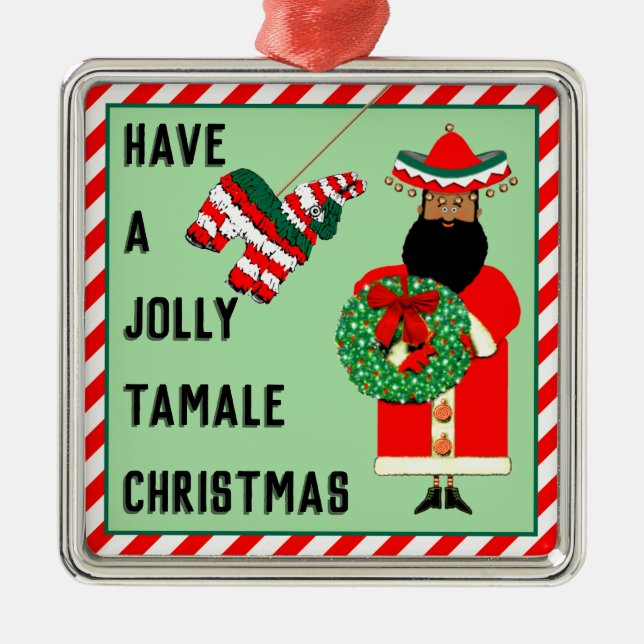 Funny Mexican Christmas Collectible Ornament Aus Metall (Vorne)