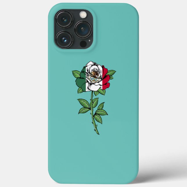 Funny Mexican Flag Rose Flower Mexico Pride Cinco Case-Mate iPhone Hülle (Rückseite)