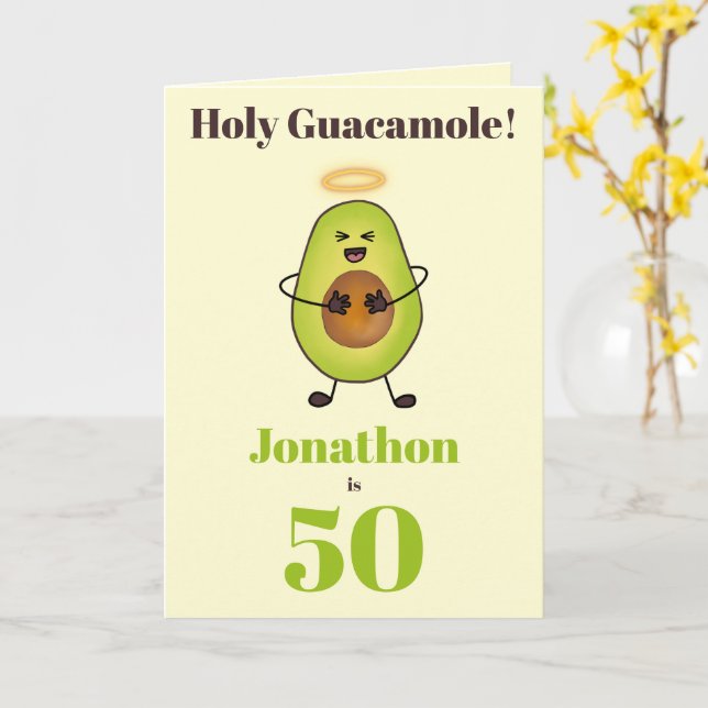 Funny Mexican food avocado pun 50. Karte (Gelbe Blume)