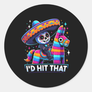 Funny mexikanischen Party Pinatas Id treffen, dass Runder Aufkleber