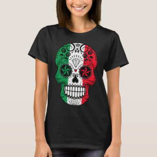 Funny mexikanischen Schädelkopf Cinco De Mayo Flag T-Shirt