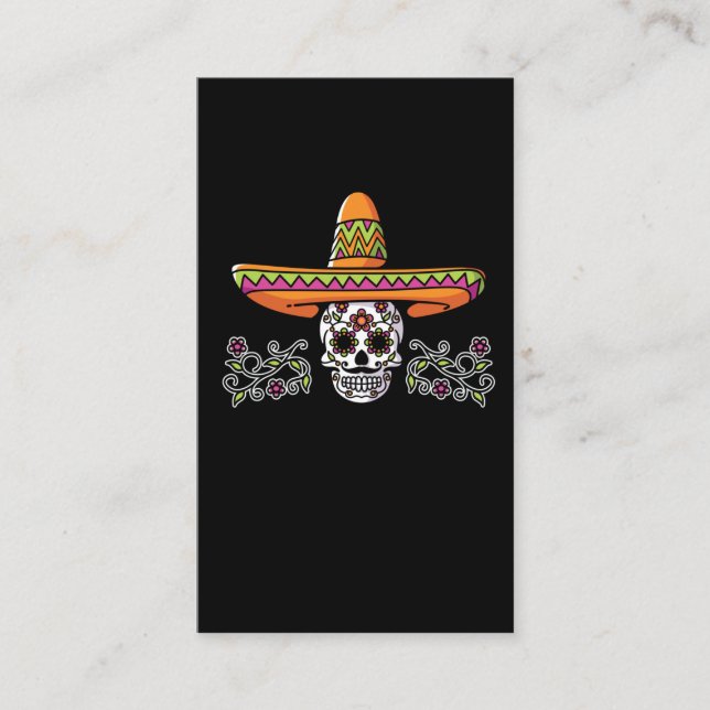 Funny mexikanischer Schädel Sombrero Cinco de Mayo Visitenkarte (Vorderseite)