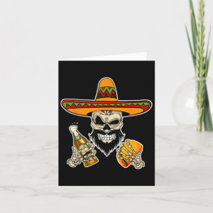 Funny mexikanischer Zuckerschädel mit Tacos und Bi Karte