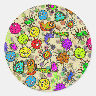 Funny Microscopic Labororganisms Runder Aufkleber
