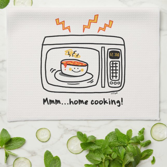 Funny Microwave Zuhause Cooking Geschirrtuch (Gefaltet)
